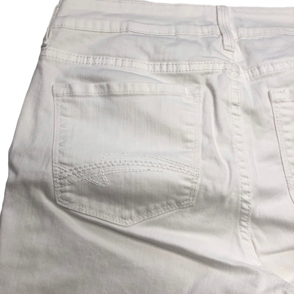 NYDJ White Mid Rise Stretch Cropped Jeans with Notched Leg - Picture 9 of 14